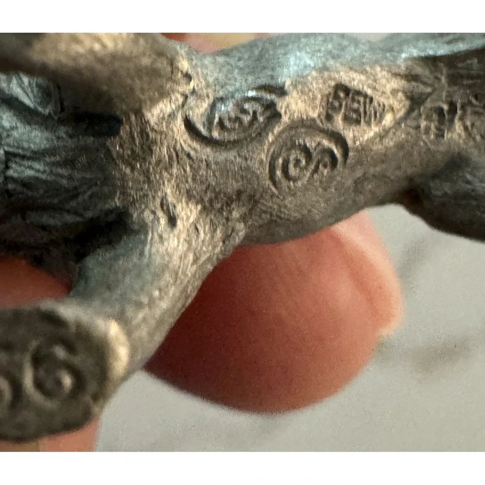 Vintage Pewter Lion Figurines Pair Mini Safari Animal Lions Desk Decor Gift‎